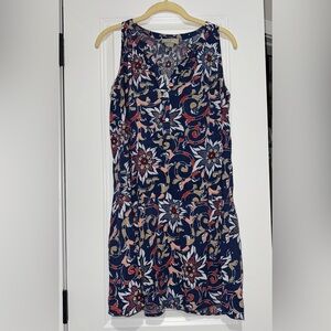 LOFT Floral Sleeveless Dress Small Petite